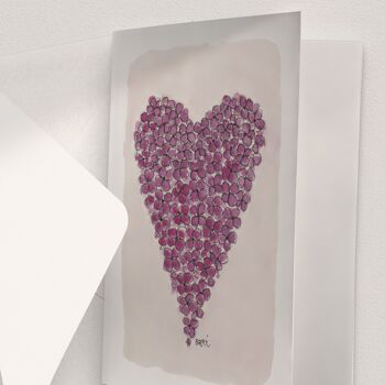 Coeur d'hortensia, violet - A6 plié 1