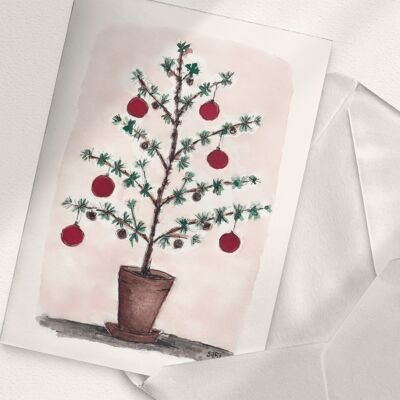 Albero di Natale in vaso - A6 piegato