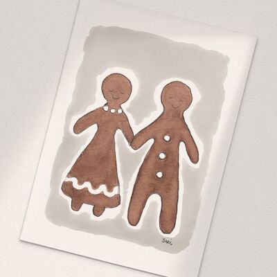 Gingerbread Couple - A6 Folded
