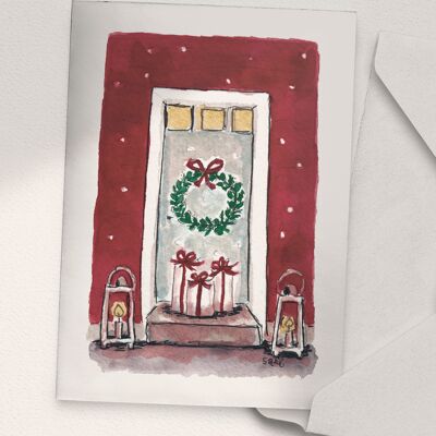Navidad en la puerta - A6 plegado