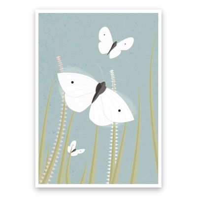 Cartolina "farfalla" in cartone di pasta di legno