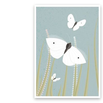Carte postale "papillon" carton pulpe de bois