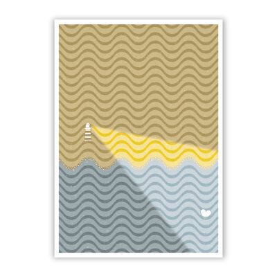 Postkarte "shore light" Holzschliffpappe