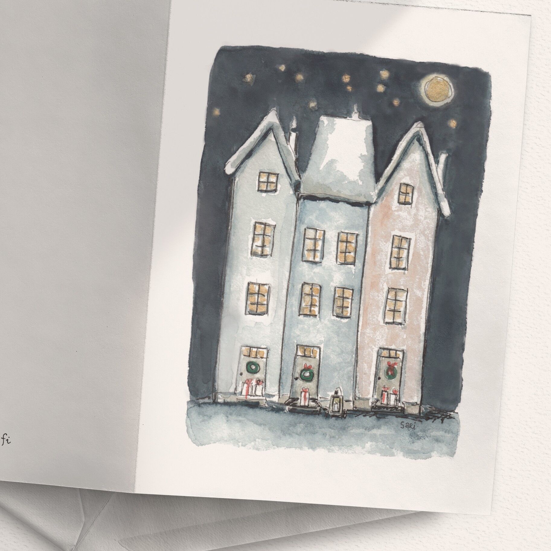 Cielo stellato nella notte di Natale - A6 piegato