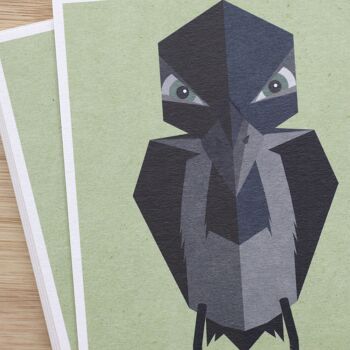 Carte postale "corbeau" carton pulpe de bois 2