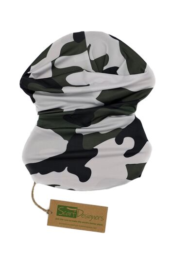 Bandana en polyester recyclé à motif militaire multicolore 2