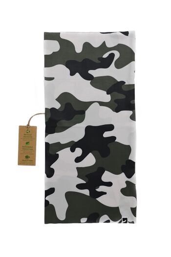 Bandana en polyester recyclé à motif militaire multicolore 3