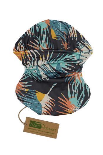 Bandana en polyester recyclé à motif palmiers multicolores 1