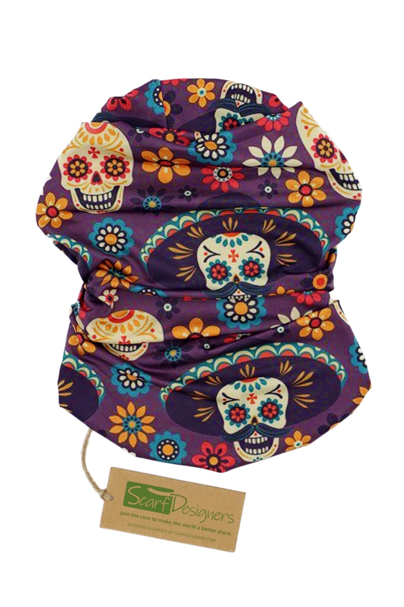 SALE - Bandana aus recyceltem Polyester mit Totenkopfmuster mehrfarbig