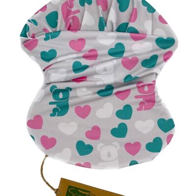 Bandana made of recycled polyester with multicolored koala pattern