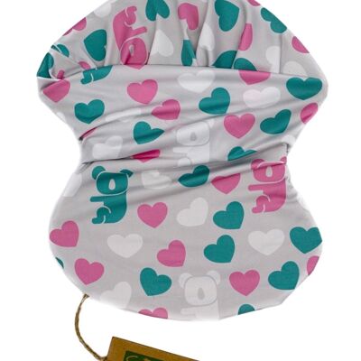 Bandana made of recycled polyester with multicolored koala pattern