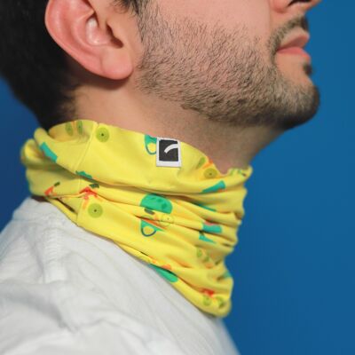 Bandana en polyester recyclé à motif cycliste en jaune