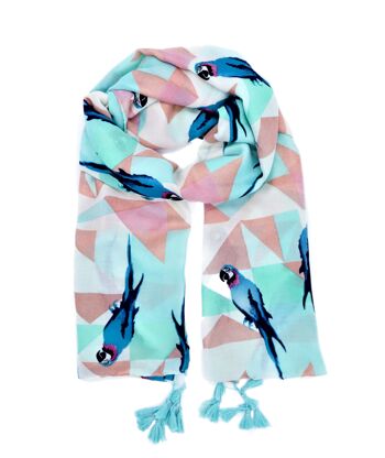 Paréo soft XL en viscose pour femme à motif perroquet, multicolore 1