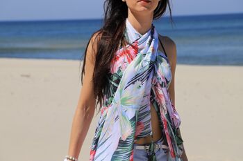 Paréo femme en viscose XL douce à motif tropical multicolore 4