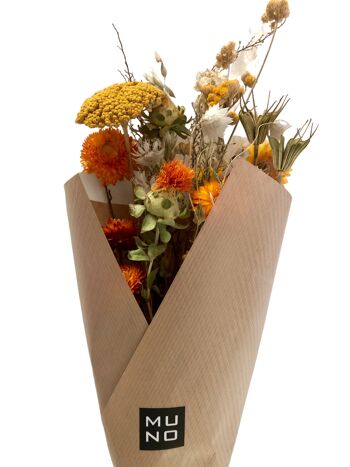 Bouquet de fleurs séchées de tons jaune / orange 3