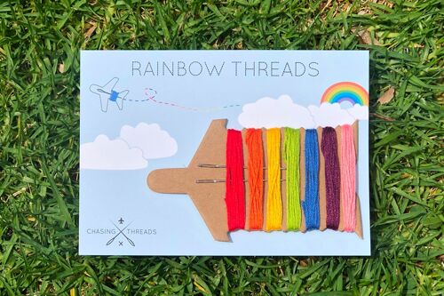 Rainbow threads - embroidery thread pack of 7 colours