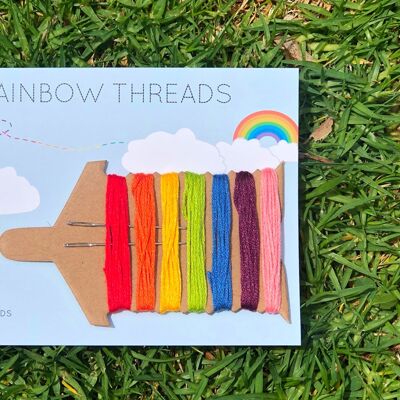 Rainbow threads - embroidery thread pack of 7 colours