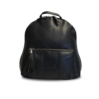 Dee Backpack Handbag__Herringbone Tweed / Navy Leather