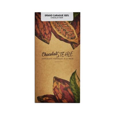 100% Grand Caraque dunkle Schokoladentafel 80 g