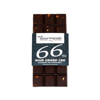 Tablette chocolat 66% Amandes de Provence 1