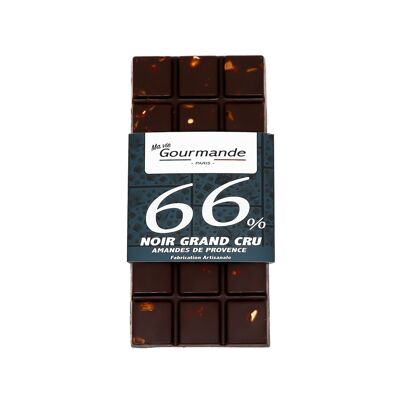 Tablette chocolat 66% Amandes de Provence