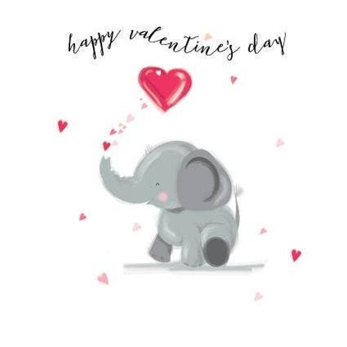 VAL01 Elephant - Happy Valentines day