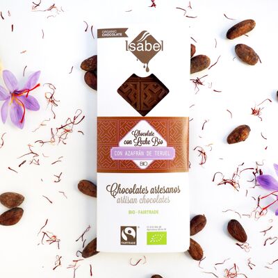 Tableta Chocolate con Leche y Azafrán de Teruel