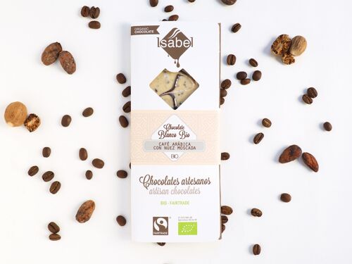 Tableta Chocolate Blanco con Café y Nuez Moscada