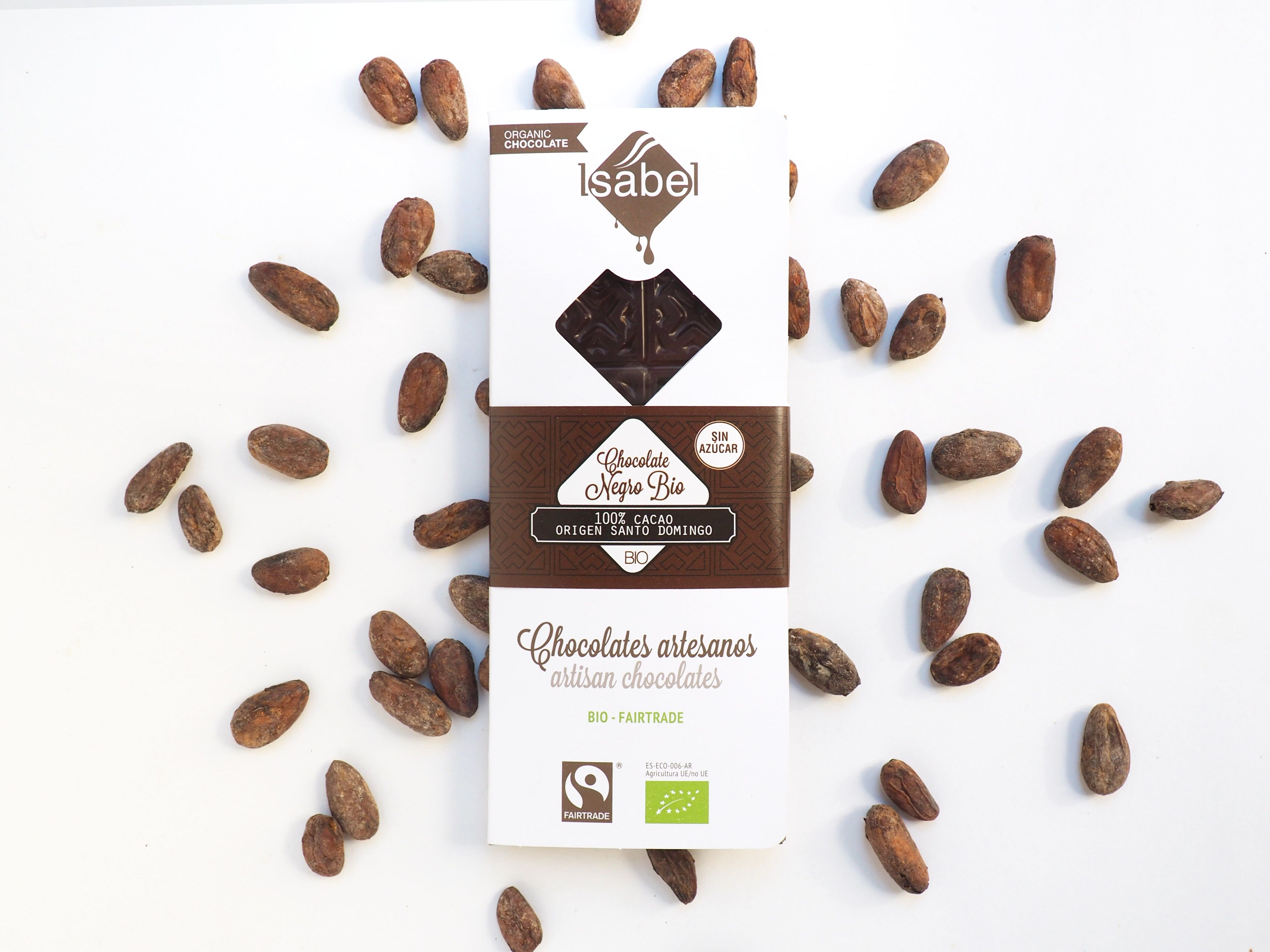Tablette de Chocolat Noir, 100% Cacao SANS SUCRE
