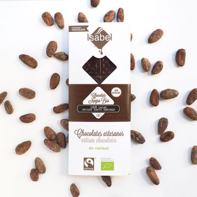 Tablette de chocolat noir, 100% cacao, origine STO DOMINGO
