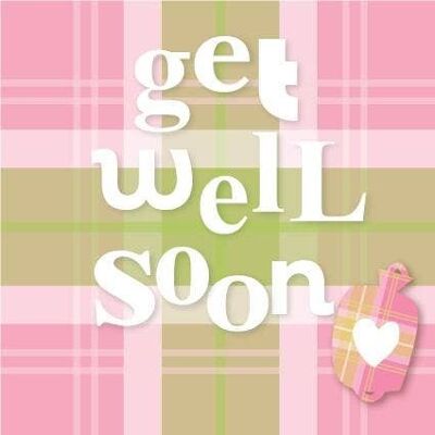 H163 Get Well Soon Pink Tartán