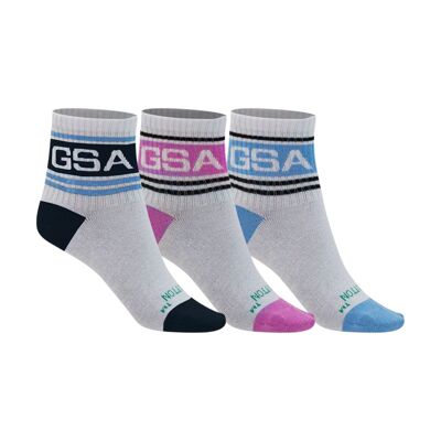 GSA SUPERCOTTON Quarter Semi Cushion Socks / 3 Pack / Multicolor