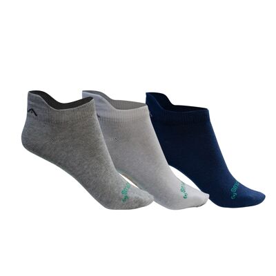 GSA ORGANICPLUS+ 365 Low Cut Socks / 3 pack / White-Grey-Blue