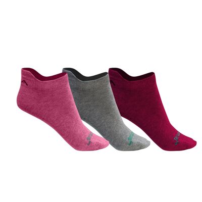 GSA ORGANICPLUS+ 365 Low Cut Socks / 3 pack / Pink-Grey-Fuchsia