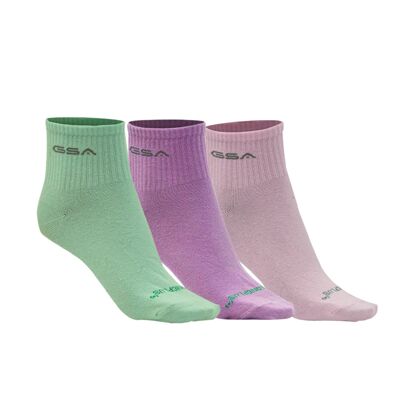 GSA ORGANICPLUS+ 500 Quarter Socks / 3 Pack / Mint-Pink-Lila