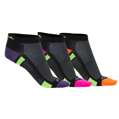 GSA HYDRO+ 620 Performance Low Cut Socks / 3 Pack / Black/Multicolor