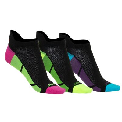 GSA HYDRO+ 676 Performance Low Cut Socks / 3 Pack / Black/Multicolor