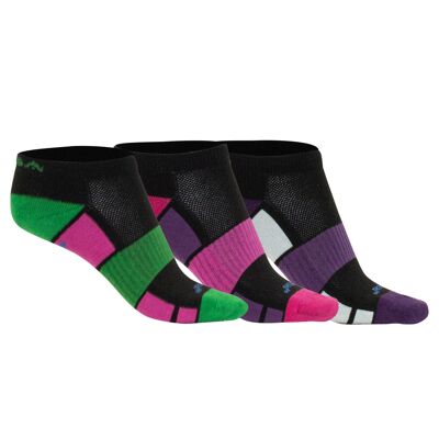GSA HYDRO+ 694 Performance Low Cut Socks / 3 Pack / Black/Multicolor