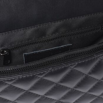 Marlow - Black Quilted Handbag Italian Leather Handmade 3