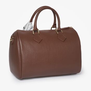 Hastings -Brown Bowling bag Italian Leather Handbag 2