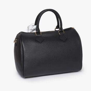 Oxford Black Bowling bag Italian Leather 2
