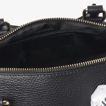 Oxford Black Bowling bag Italian Leather 3