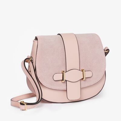 Burford Pink Saddlebag -Italian Leather Handmade Handbag
