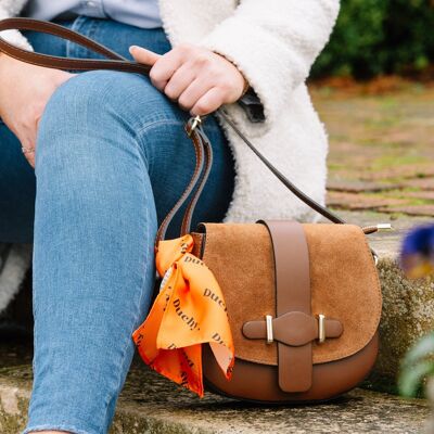 Burford Brown Saddlebag -Handgemachte Handtasche aus italienischem Leder