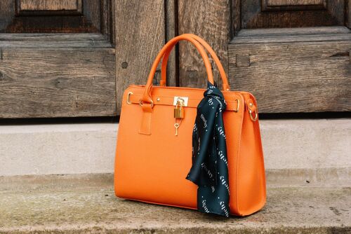 Hale Orange Tote bag Italian Leather Handbag