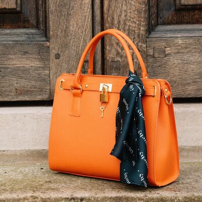 Hale Orange Tragetasche Handtasche aus italienischem Leder