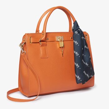 Hale Orange Tote bag Italian Leather Handbag 2