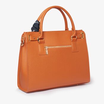 Hale Orange Tote bag Italian Leather Handbag 4