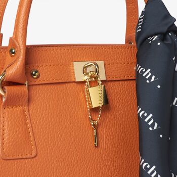 Hale Orange Tote bag Italian Leather Handbag 5