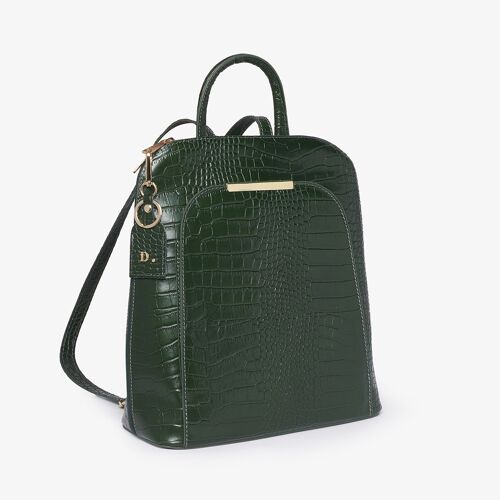 Beccles -Croc Green Backpack Italian Leather